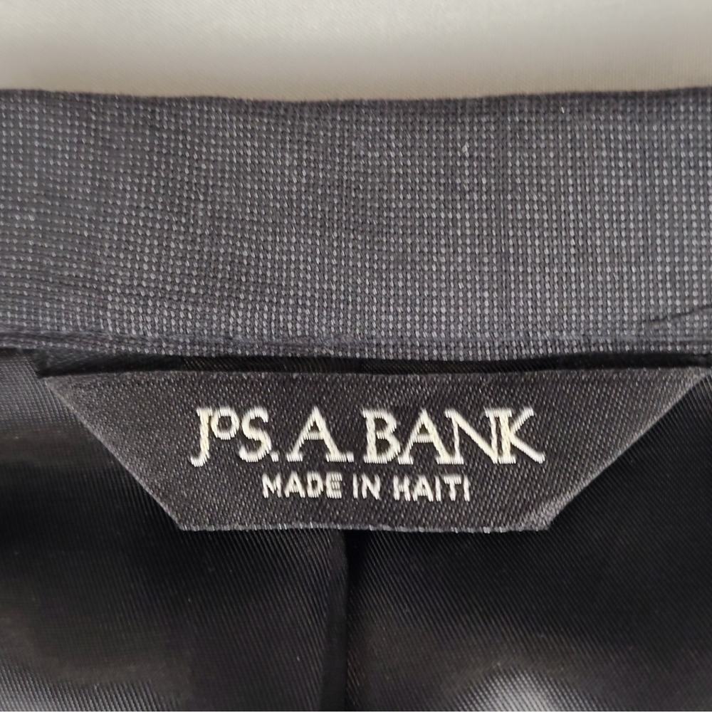 Jos A Bank Mens 50L Charcoal Gray 100% Wool 2 Piece Suit 45 Waist Unhemmed Pants - Picture 3 of 16